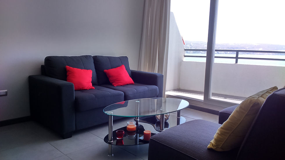 Living con sofas y mesa centro