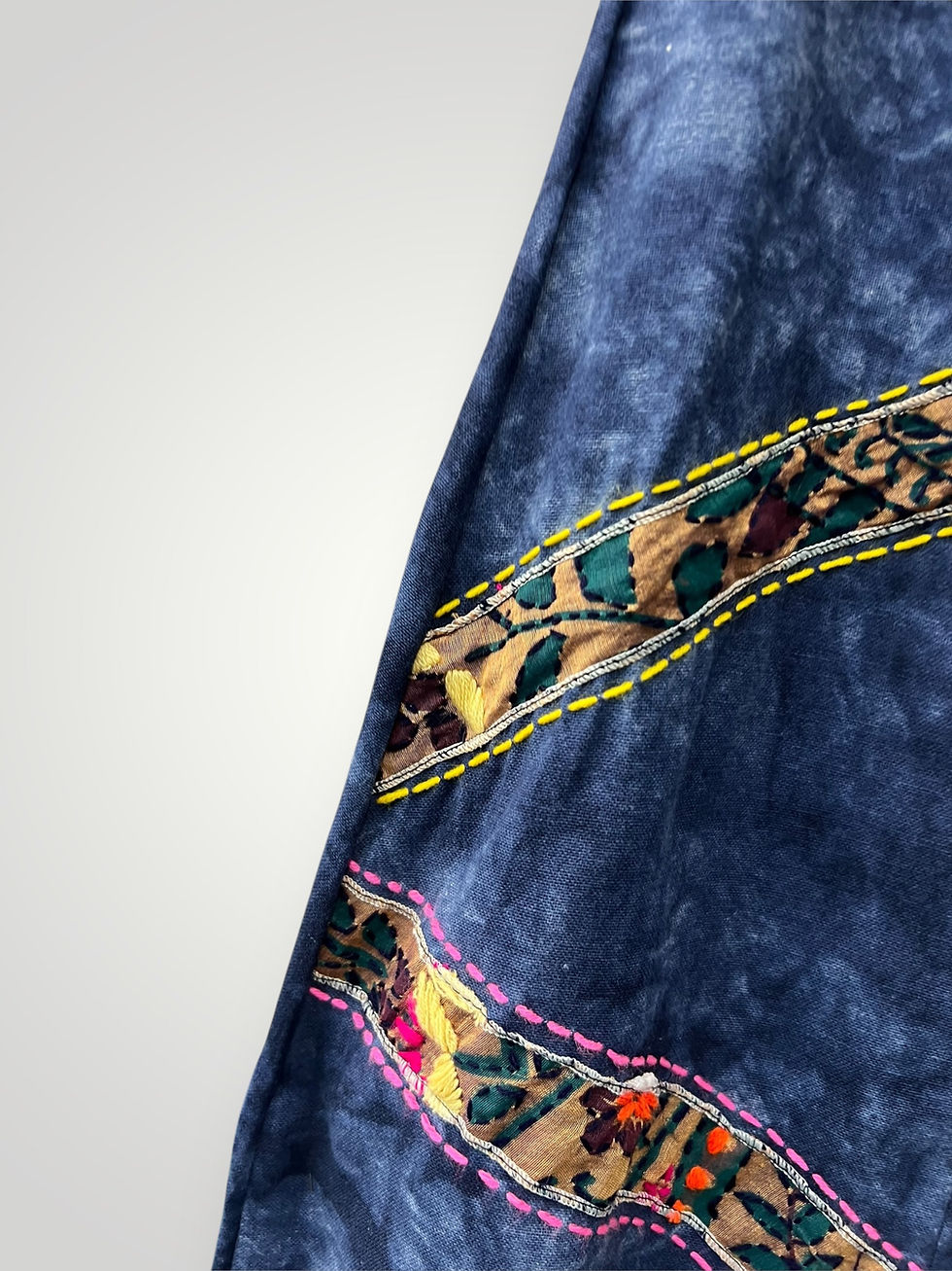 Thumbnail: Tie Dye Pants with Handmade Embroidery