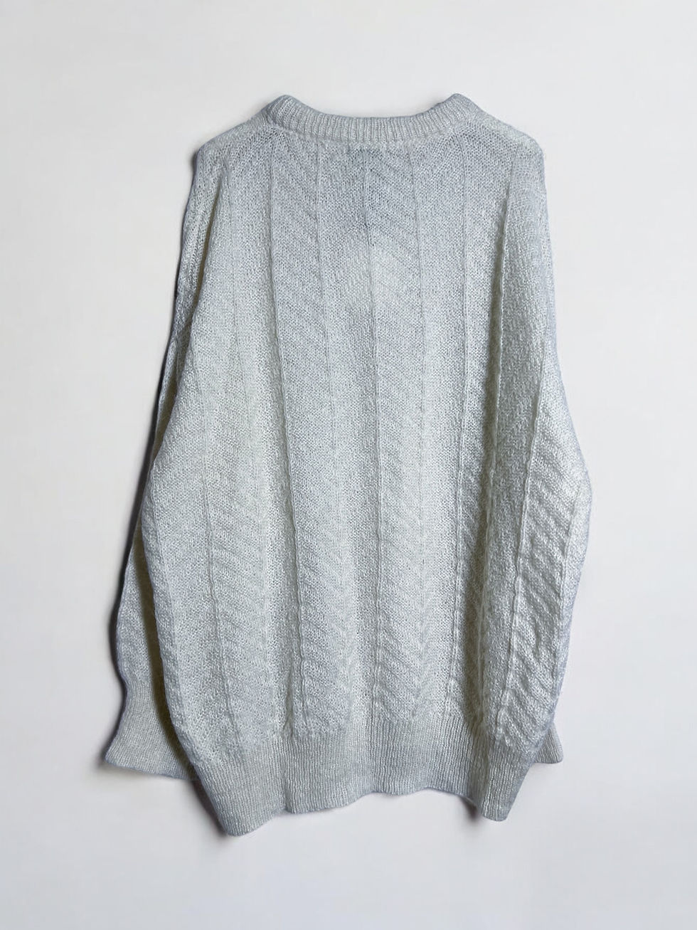Thumbnail: Oversized Sweater with Herringbone Pattern