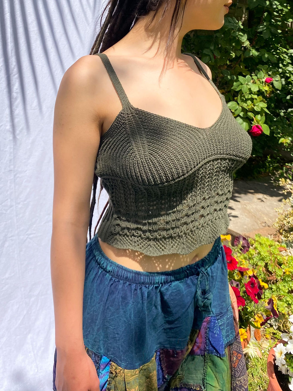 Thumbnail: Knitted Crop Top with Shirring