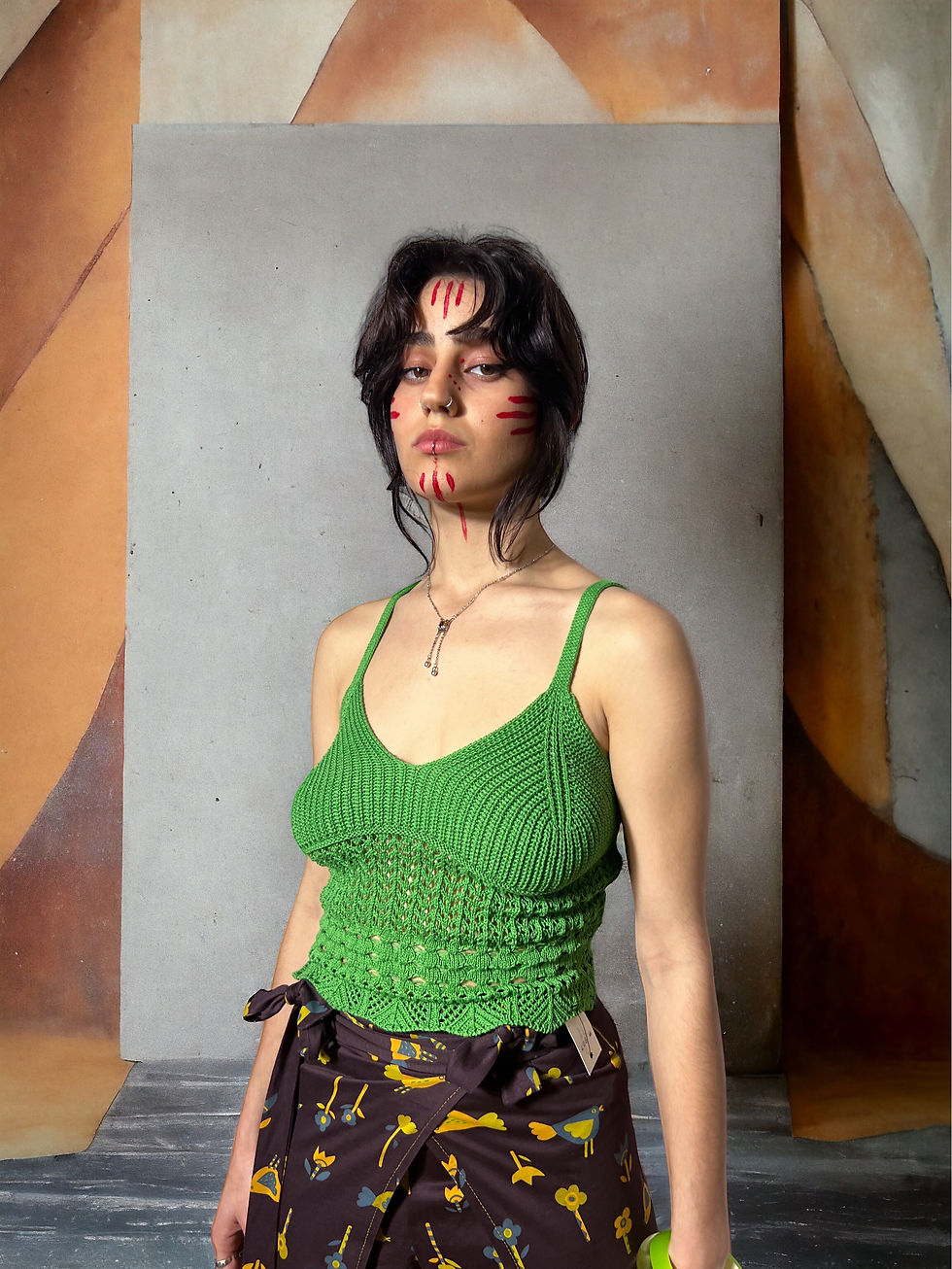 Thumbnail: Knitted Crop Top with Shirring
