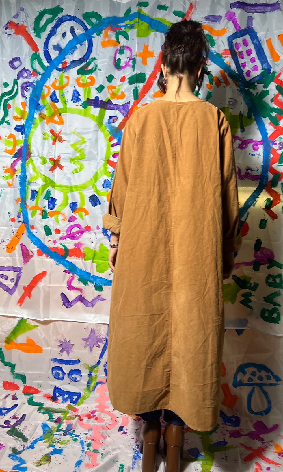 Thumbnail: Long Sleeve Corduroy Dress