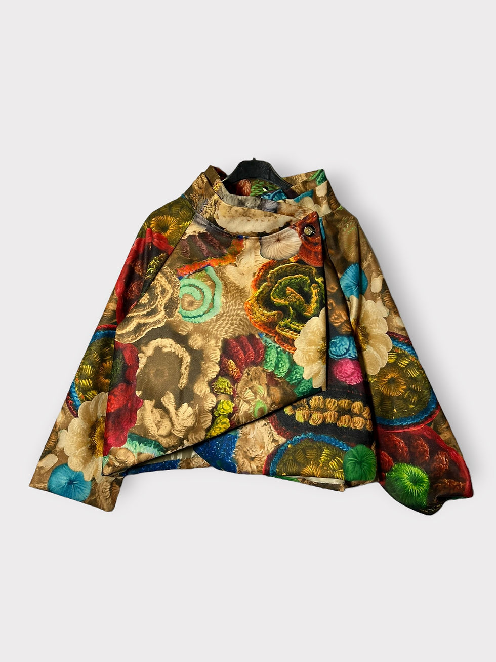 Ζεστό Crop Jacket με Αφηρημένο Μοτίβο