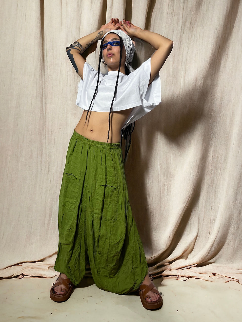 Thumbnail: Linen Parachute Pants with Pockets