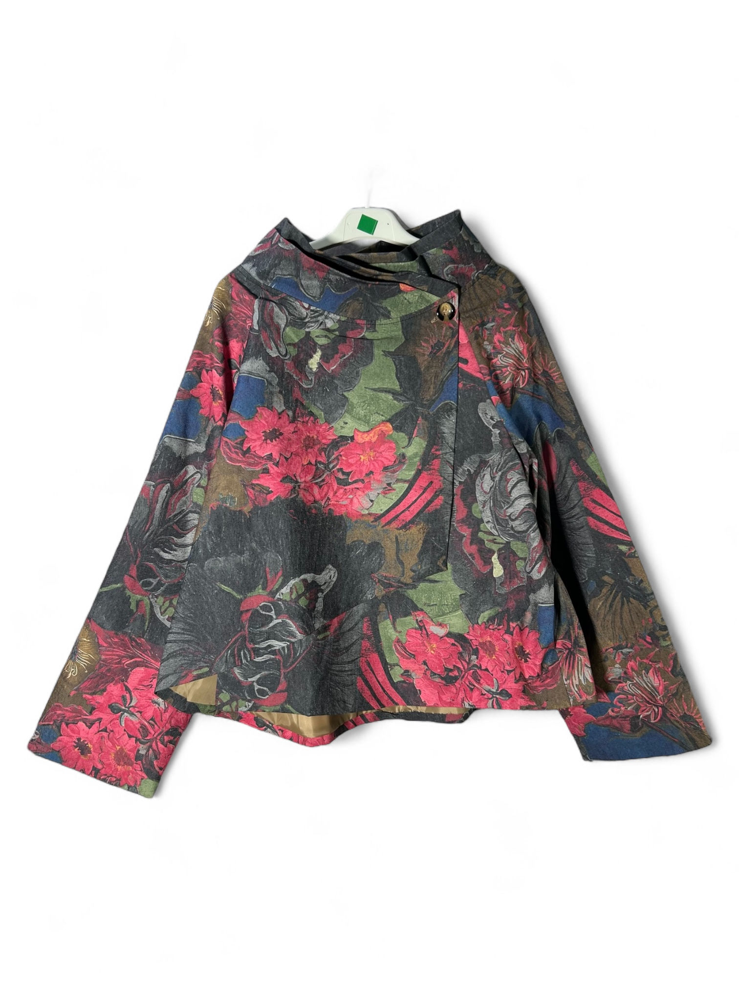 Crop Jacket με Αφηρημένο Φλοράλ Μοτίβο