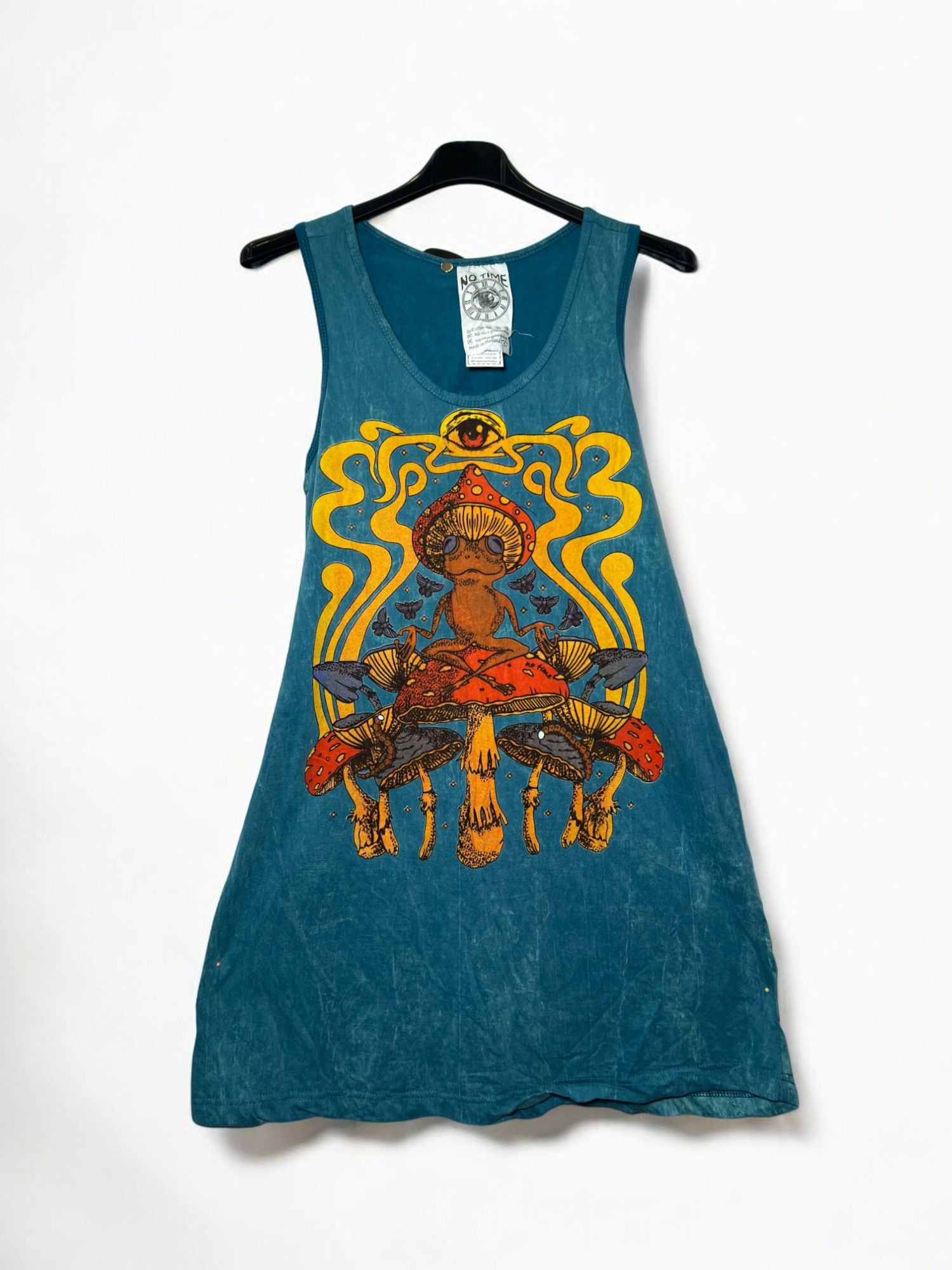 Πετροπλυμένο Μπλουζοφόρεμα με Ψυχεδελική Στάμπα