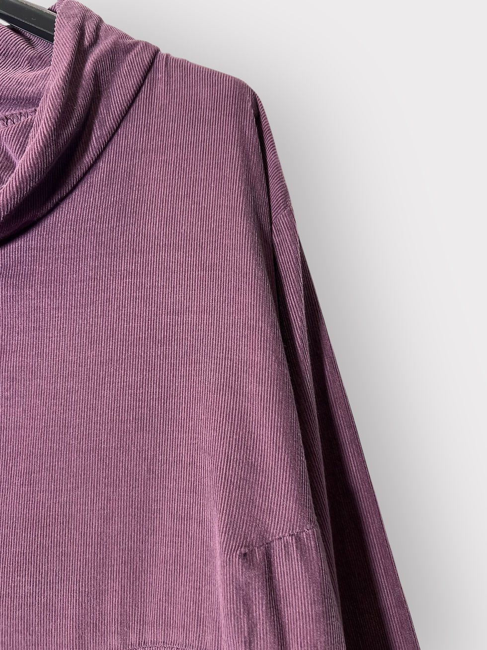 Thumbnail: Corduroy Dress with High Collar and Curved Seams