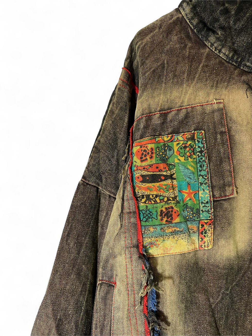 Thumbnail: Stonewashed Jacket with Patchwork Details