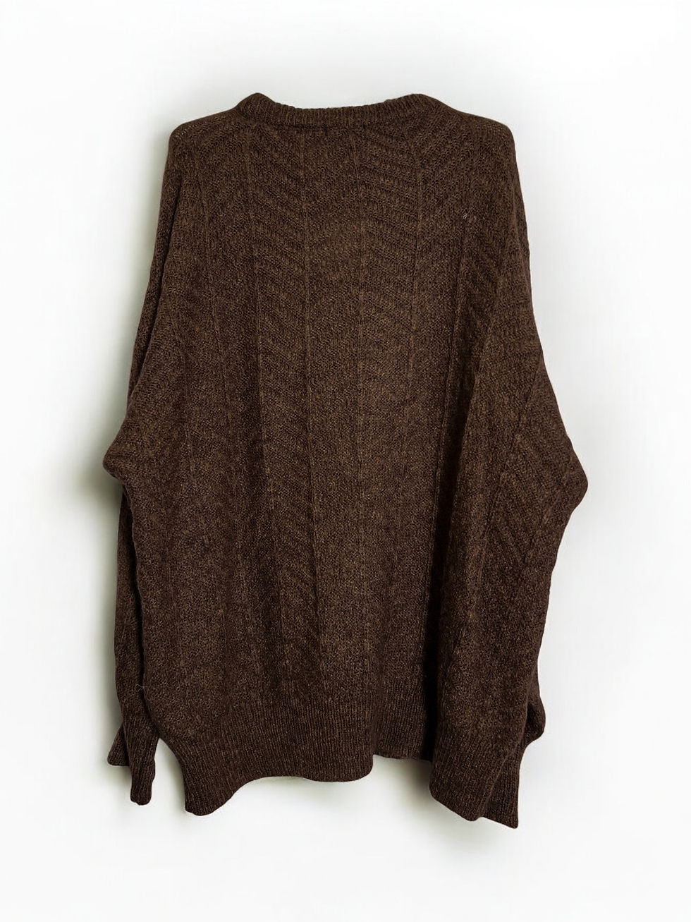 Thumbnail: Oversized Sweater with Herringbone Pattern
