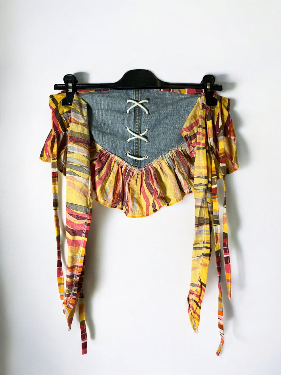 Thumbnail: Denim Bustier with Striped Print