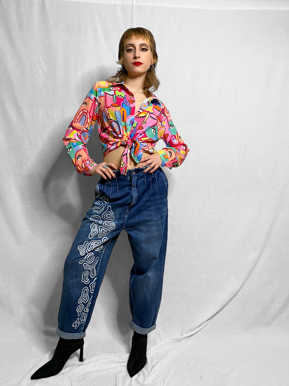 VERT - Hand-Dyed Print Jeans