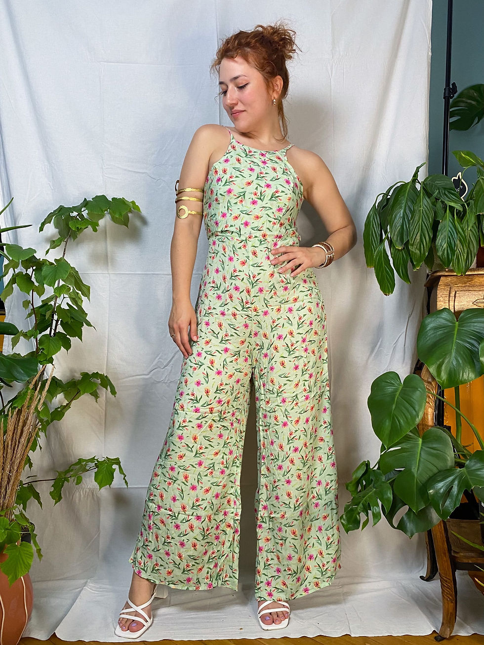 Thumbnail: MAGPIE - Floral Jumpsuit with Open Back