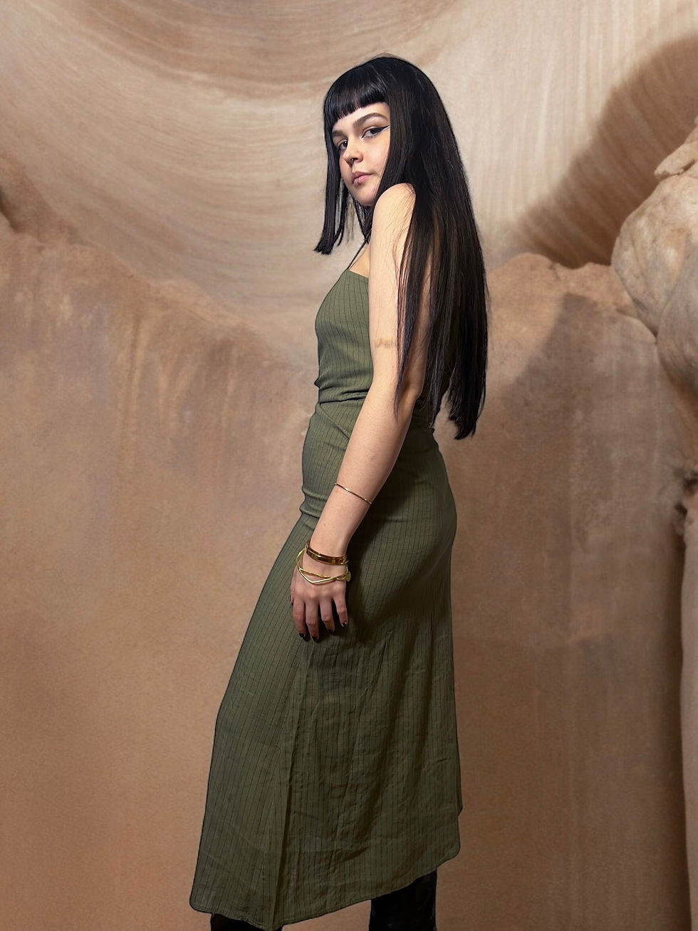 Μικρογραφία: Bodycon Ριγέ φόρεμα με Τιράντες