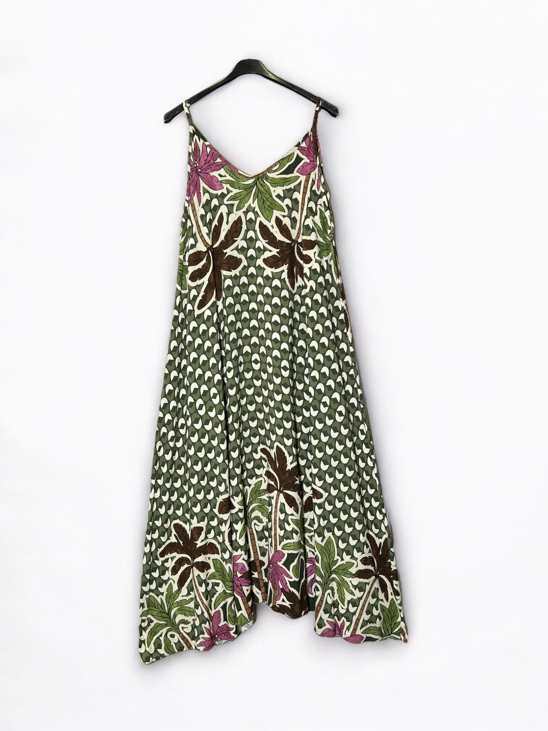 Long Dress with Tropical Pattern