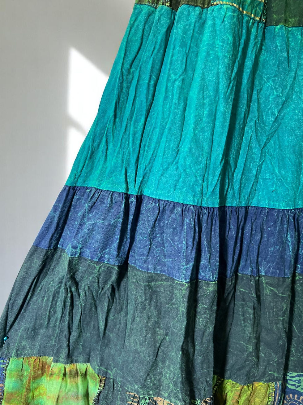 Thumbnail: Patchwork Dress with Pockets and Elastic Straps