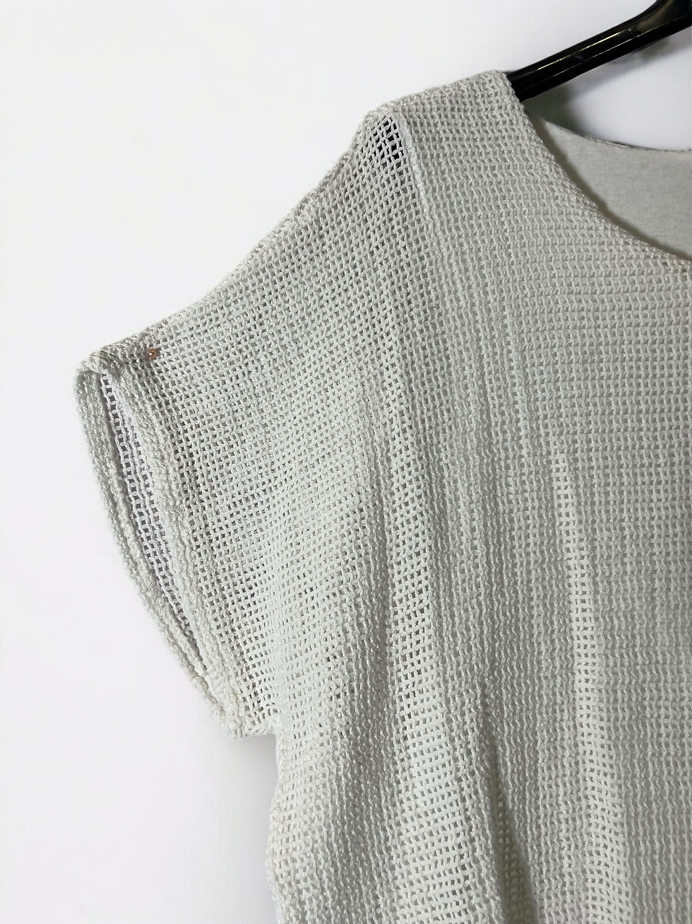 Thumbnail: Cotton Oversized Dress with Mesh Piece