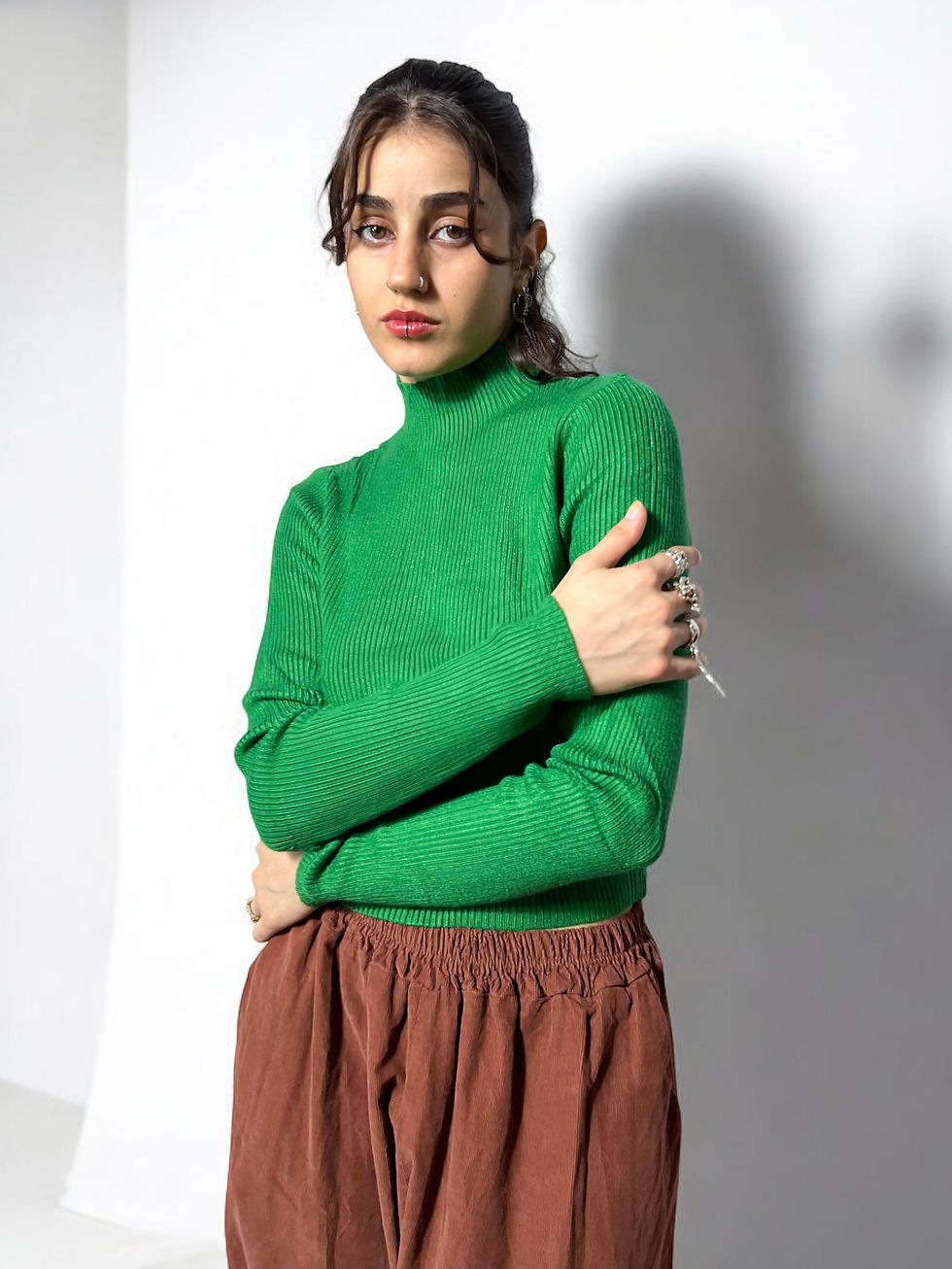 Thumbnail: Long Sleeve Crop Top with Zipper