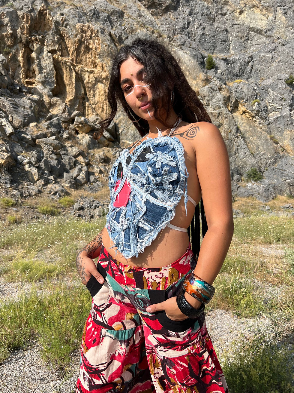 Μεταποιημένος Τζιν Κορσές σε σχήμα Καρδιας