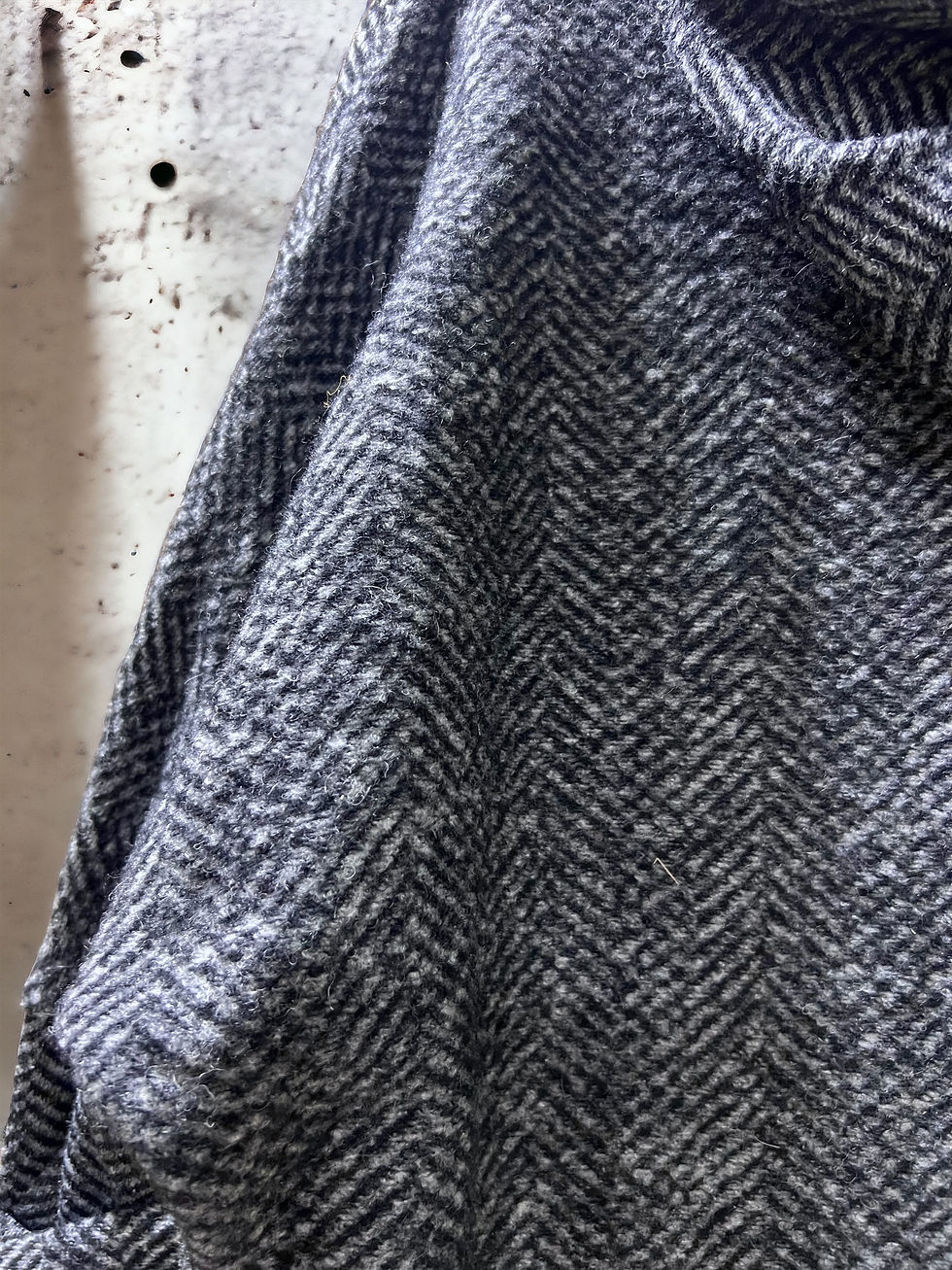 Thumbnail: Jacket with Herringbone Pattern, Hood and Pockets