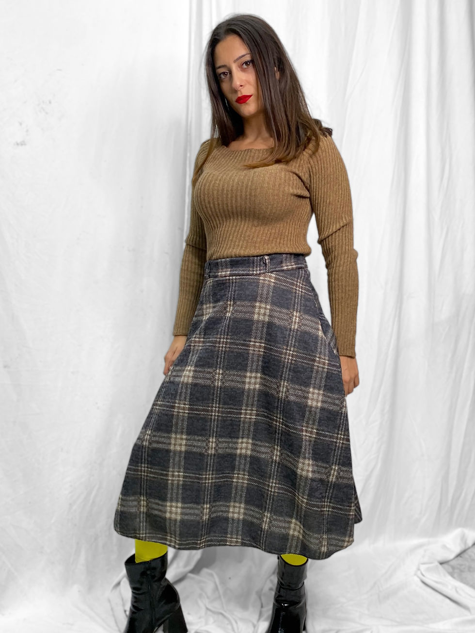 Thumbnail: VASUKI - Plaid Autumn Skirt