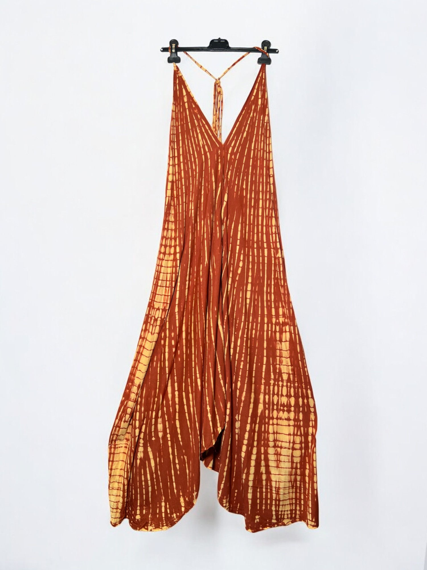 Maxi Tie Dye Dress with Deep V Back