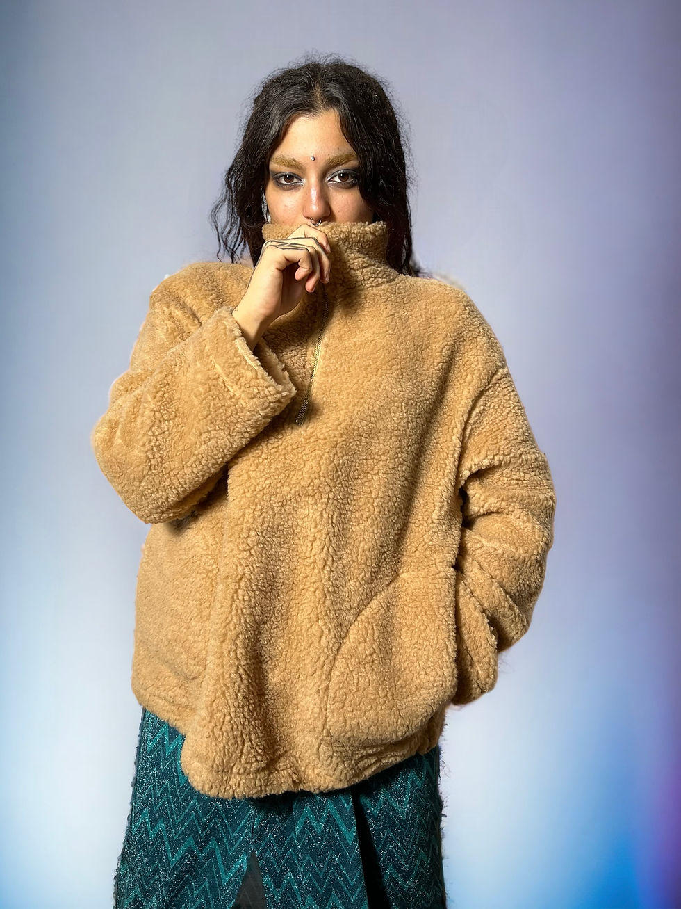 Thumbnail: Fur Sweatshirt with Pockets