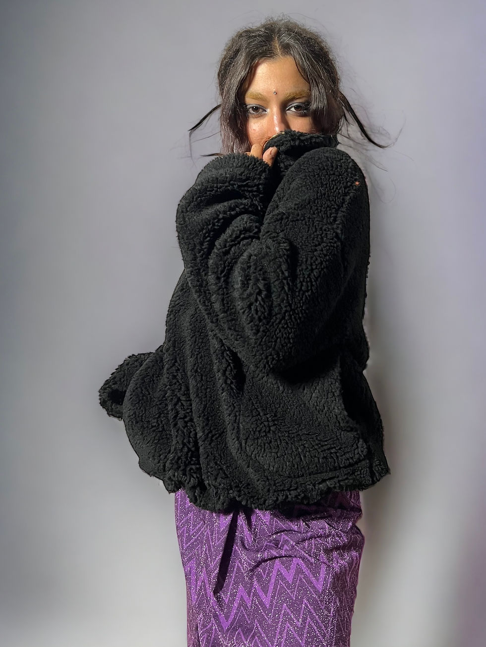 Thumbnail: Fur Sweatshirt with Pockets