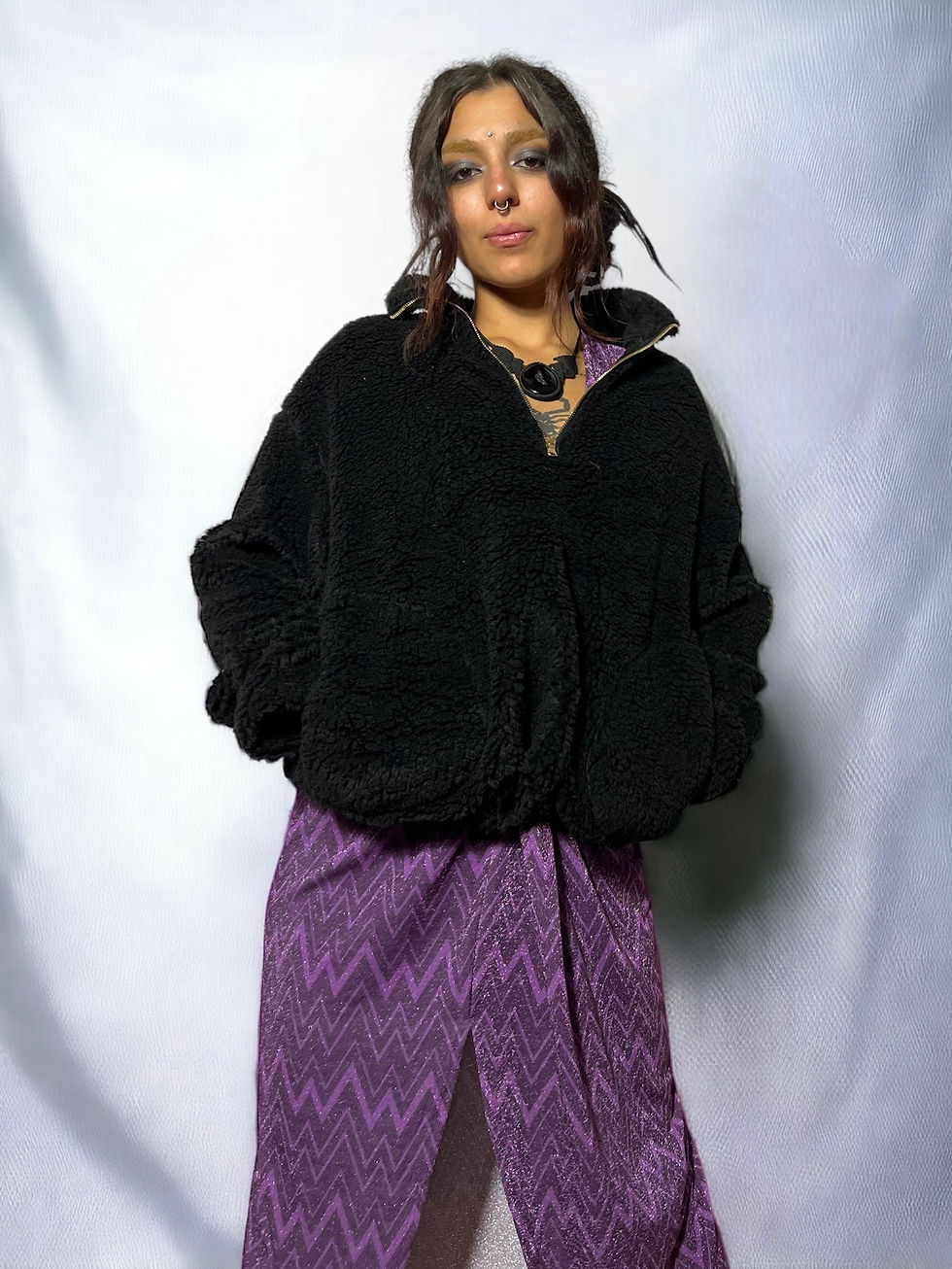 Thumbnail: Fur Sweatshirt with Pockets