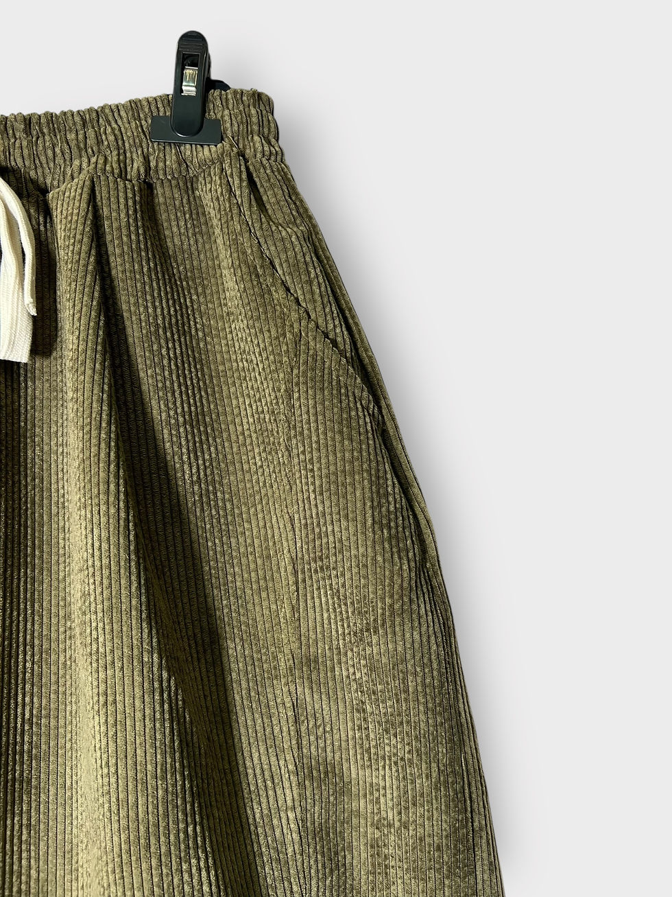 Thumbnail: Warm Corduroy Pants with Elastic Waist