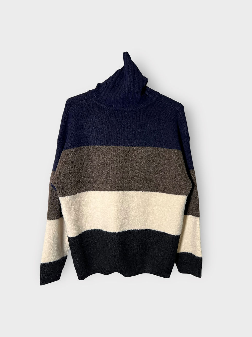 Thumbnail: Knitted Colorblock Turtleneck in Earthy Shades