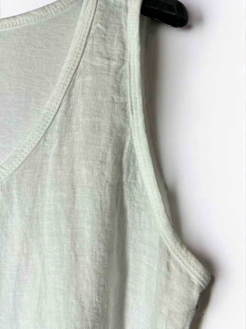 Thumbnail: Sleeveless T-Shirt, Linen Front and Cotton Back