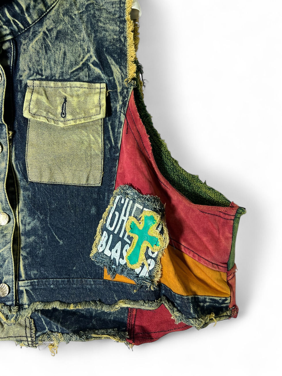 Thumbnail: Unisex Denim Jacket with Patchwork Details