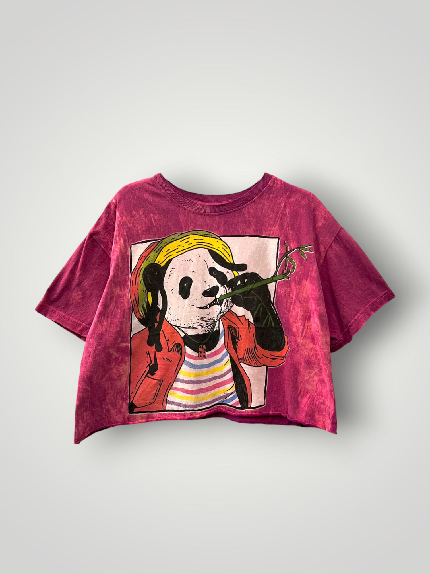Tie-Dye Crop Top with Graphic Print