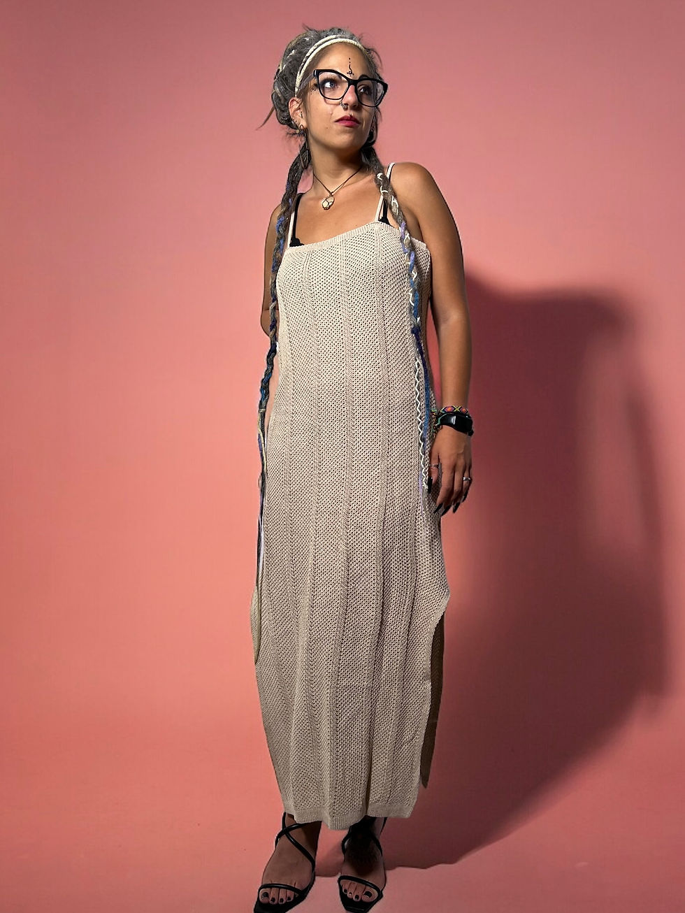 Μικρογραφία: Πλεκτό Bodycon Φόρεμα με Σκίσιμο στα Πλάγια