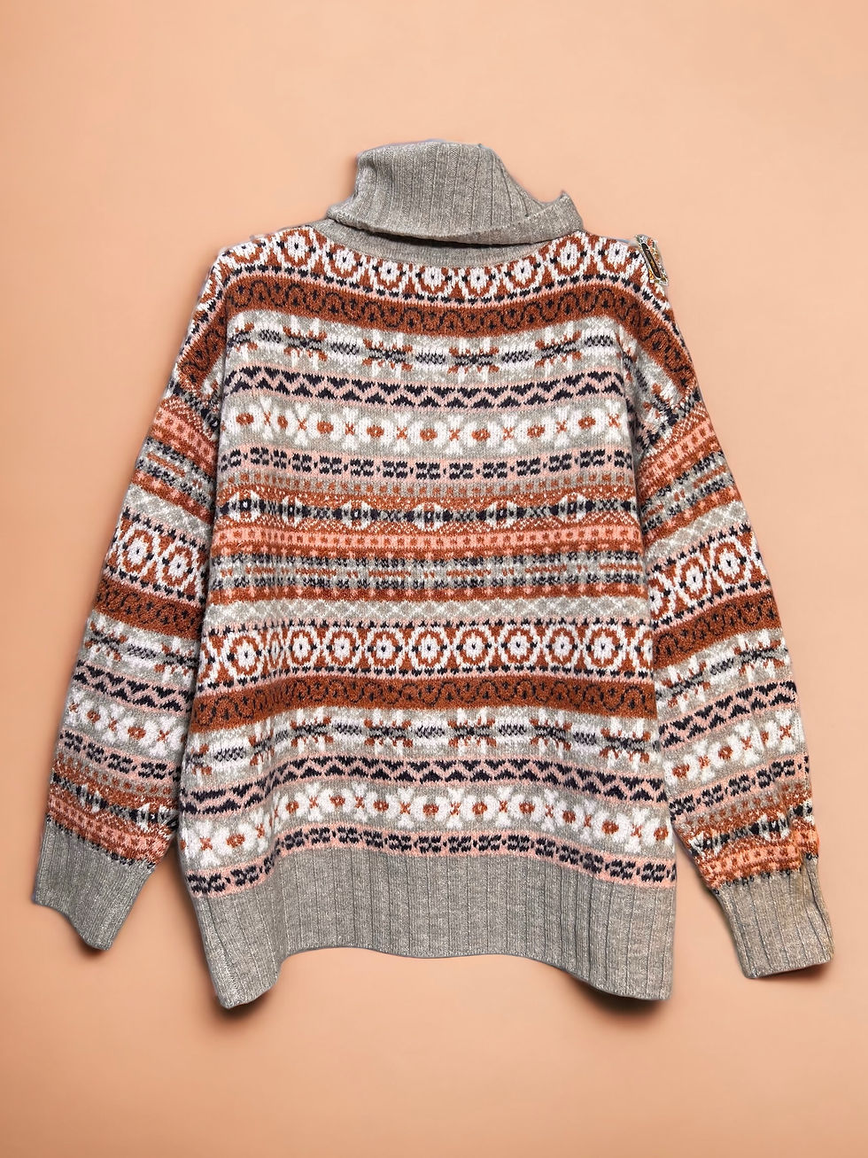 Thumbnail: Sweater with Turtleneck and Cute Winter Pattern