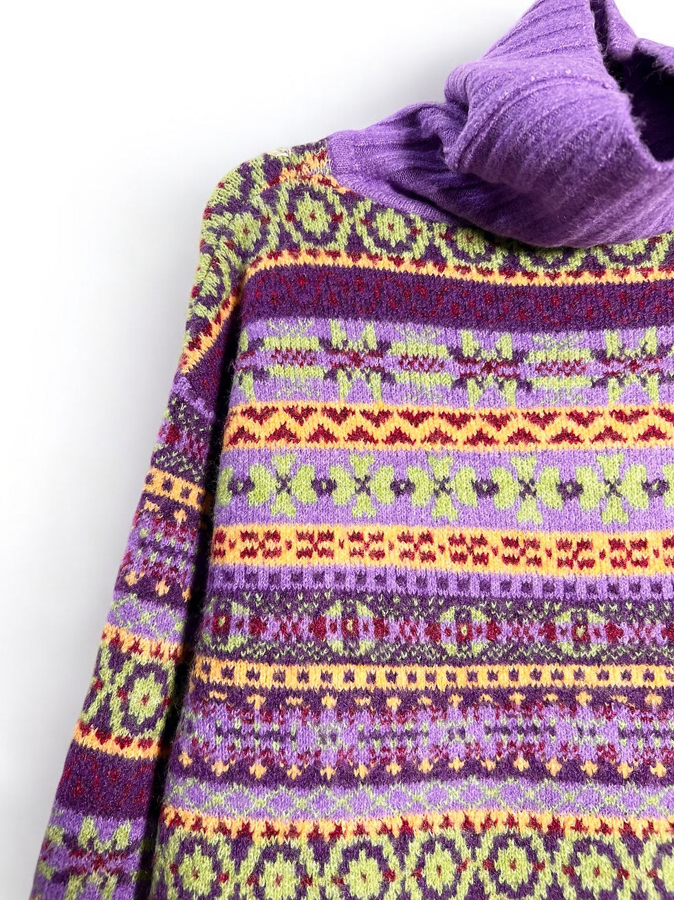 Thumbnail: Sweater with Turtleneck and Cute Winter Pattern