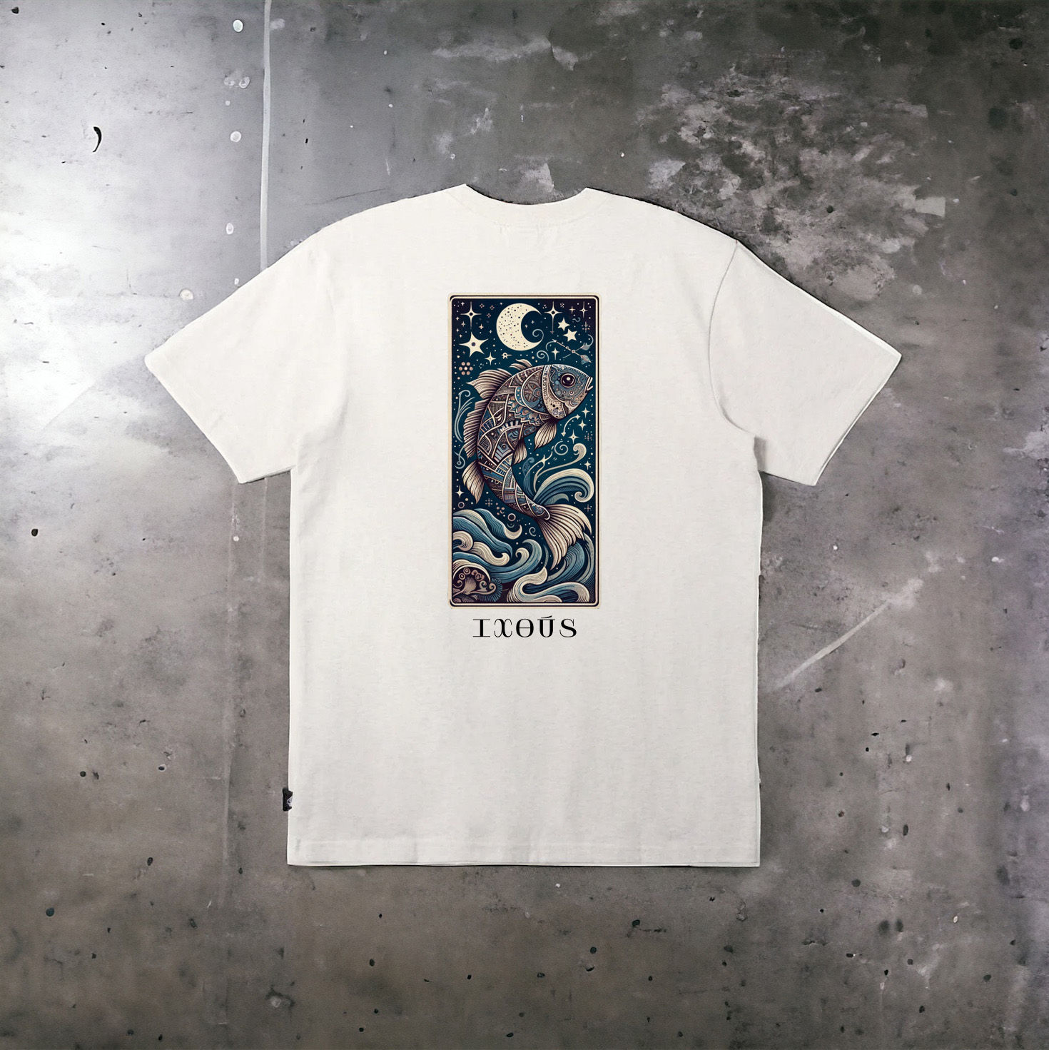 Short Sleeve T-Shirt with Pisces Zodiac Sign Print