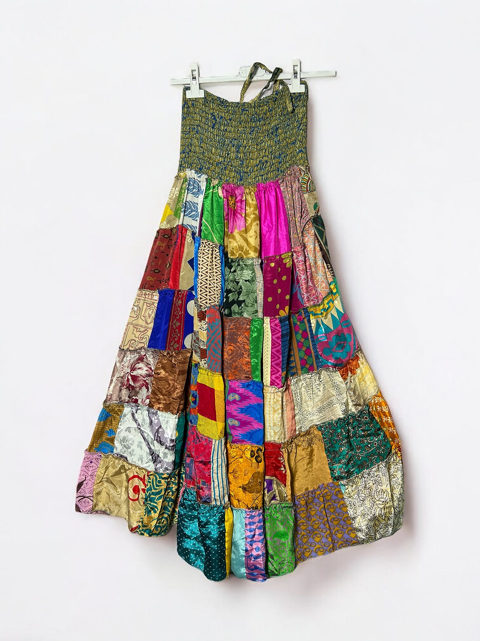 Patchwork Skirt that Can be Worn as a Strapless Dress