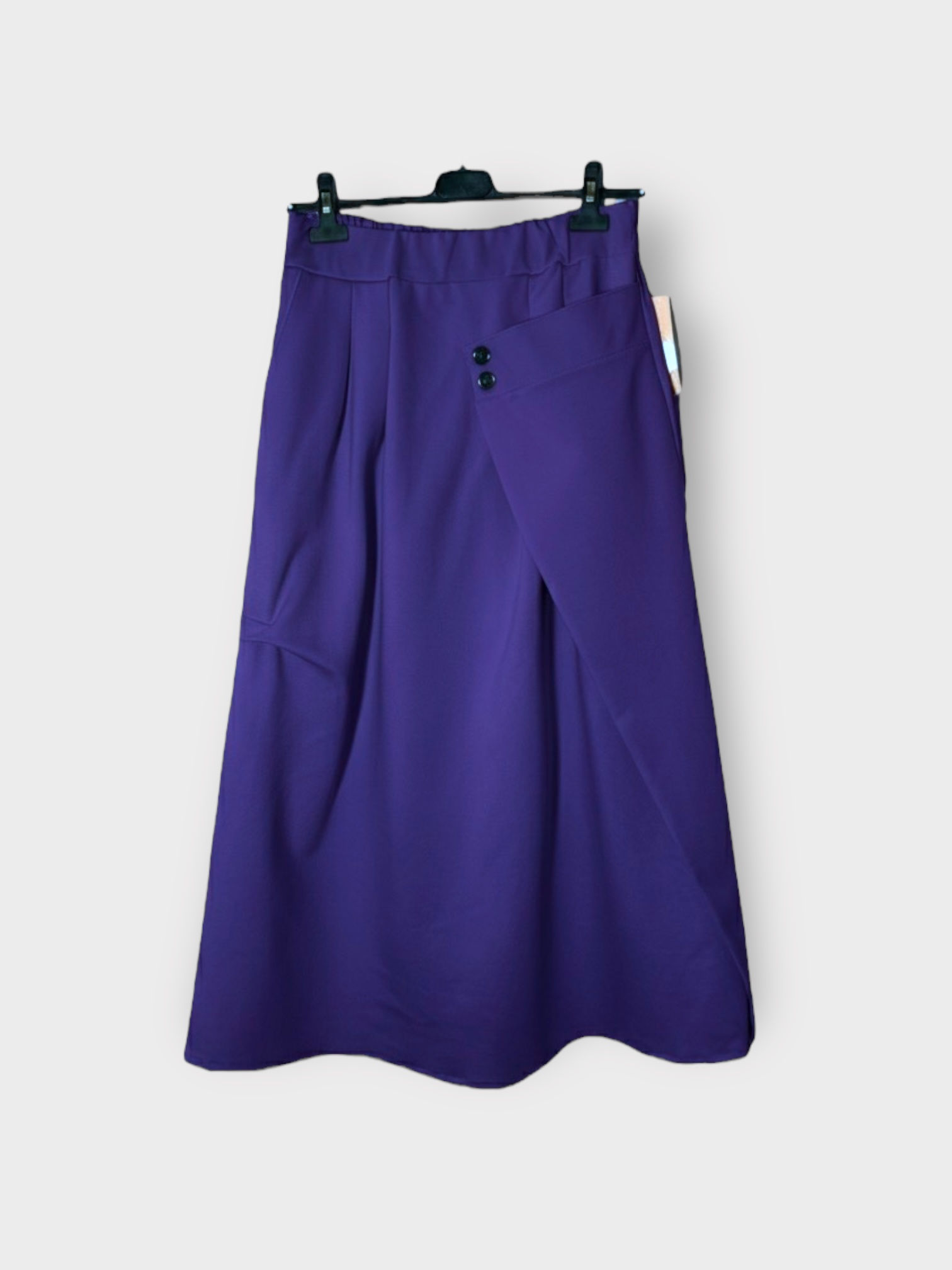 Φούστα με Σταυρωτό Σχέδιο Μπροστά και Λάστιχο στην Μέση