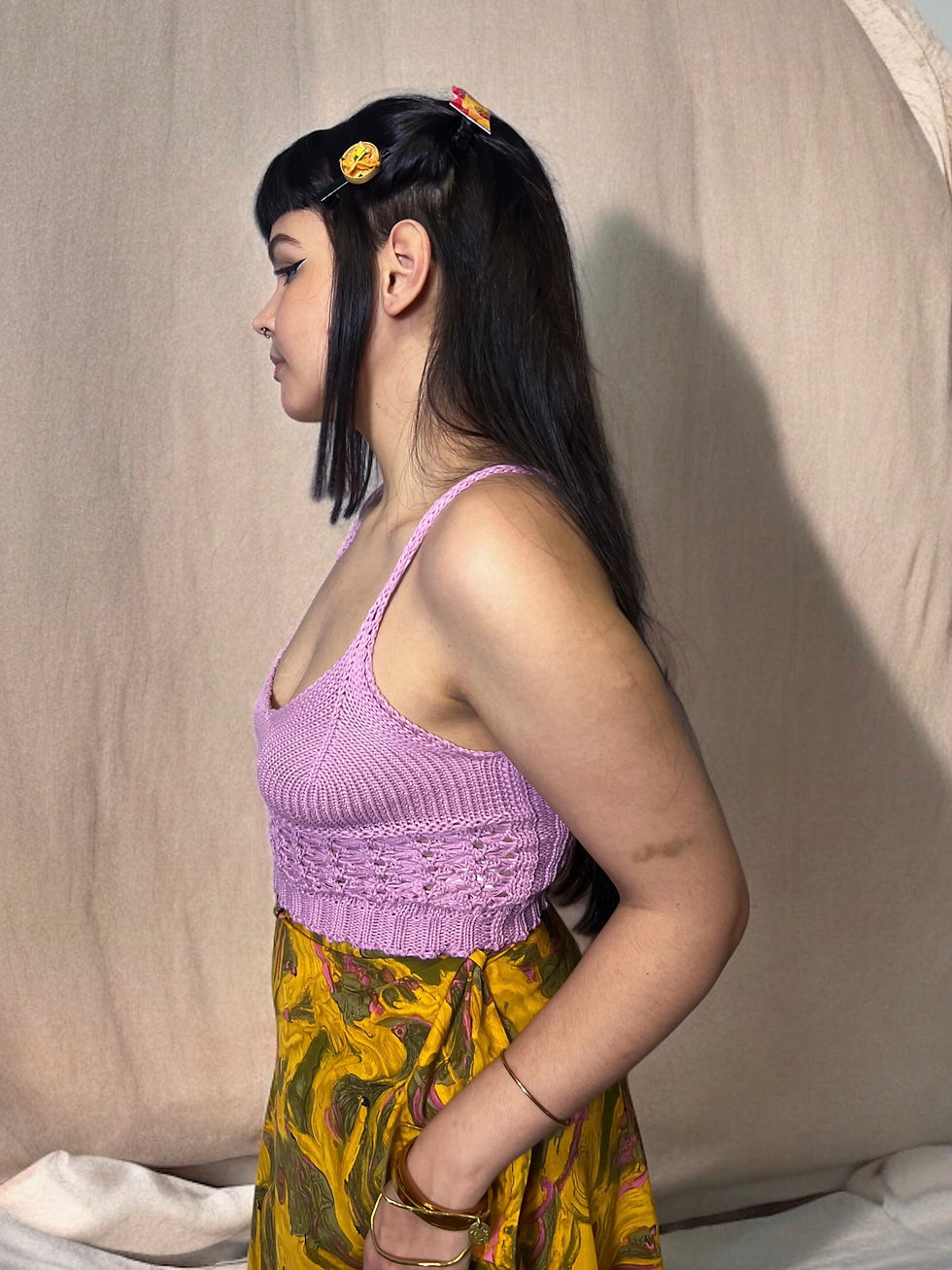 Thumbnail: Knitted Crop Top with Shirring