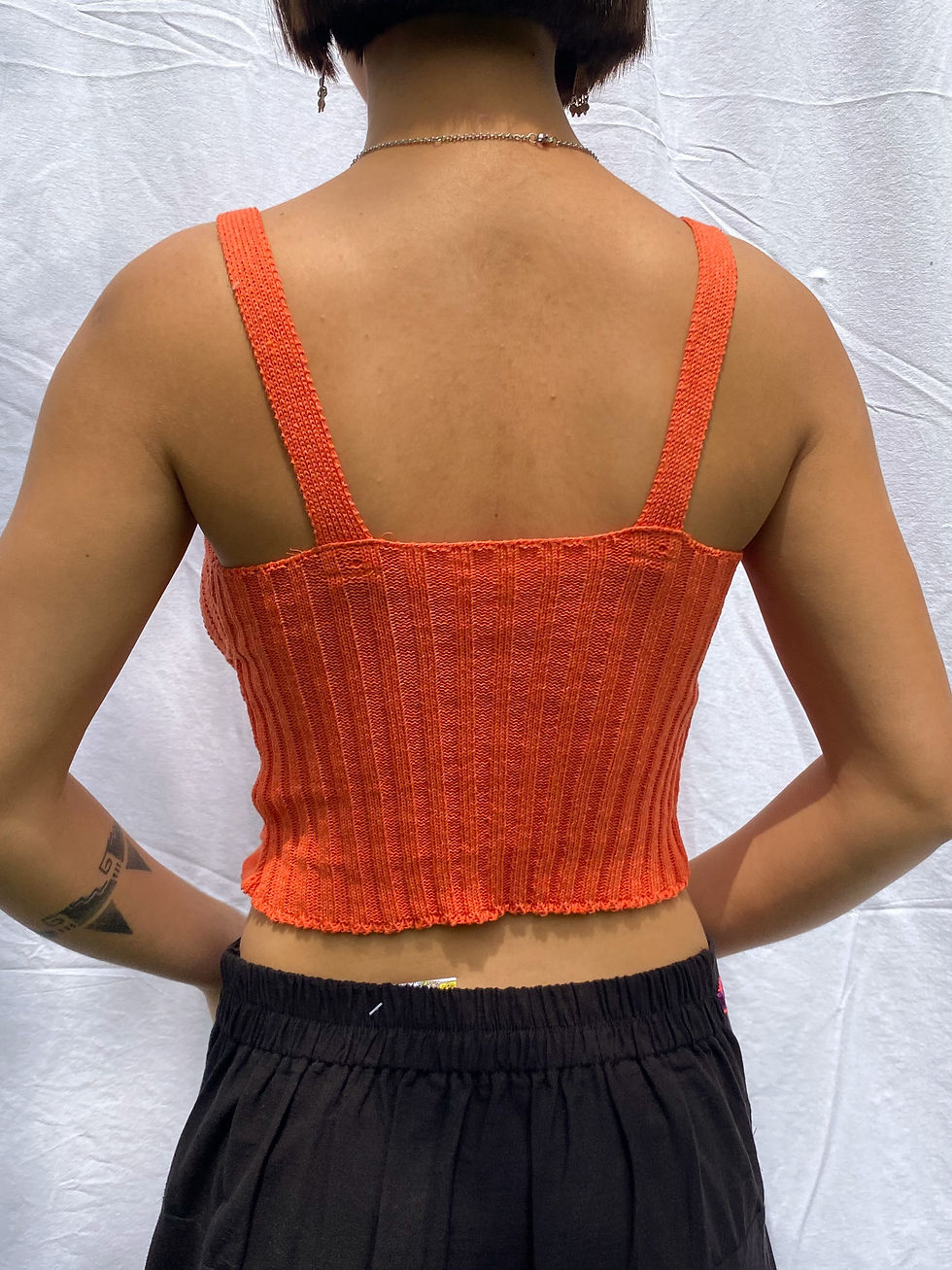 Thumbnail: Knitted Crop Top with Curved Pattern