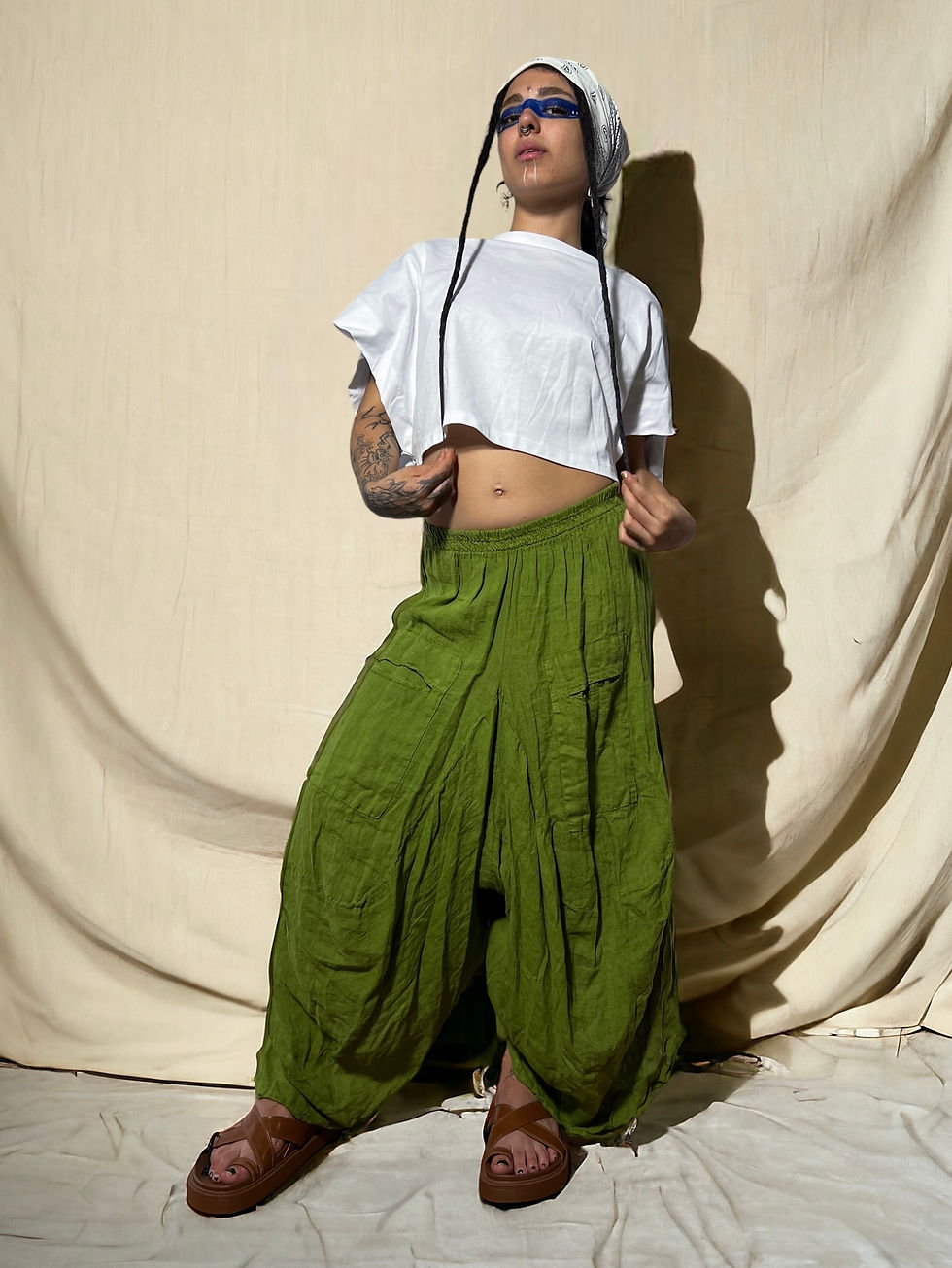 Thumbnail: Linen Parachute Pants with Pockets