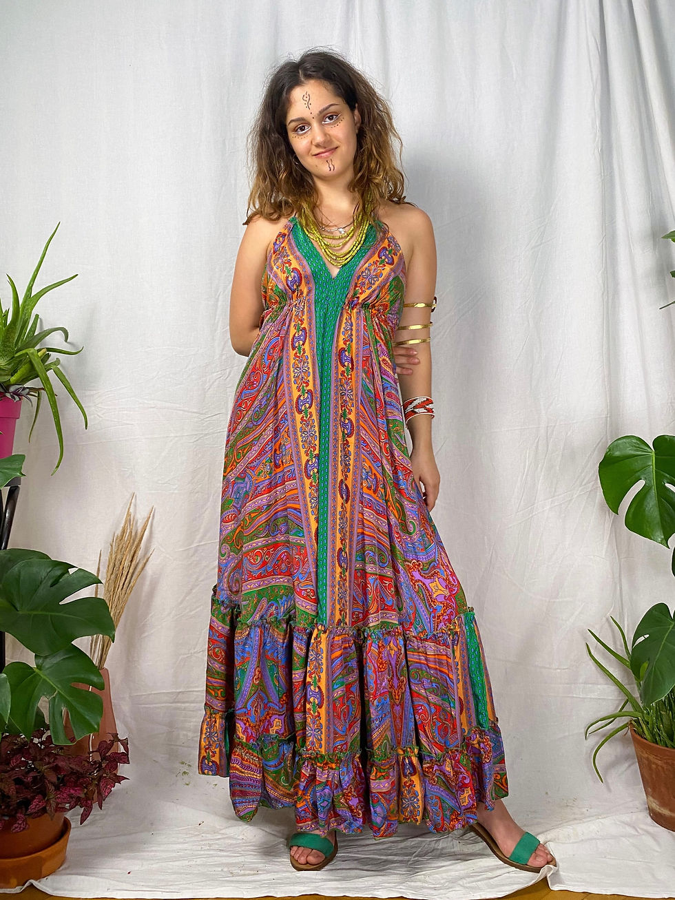 Μικρογραφία: CANDY - Μεταξωτό Έθνικ Φόρεμα με Ανοιχτή Πλάτη