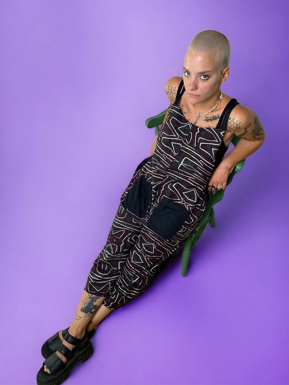 Thumbnail: Jumpsuit with Abstract Front Print and Pockets