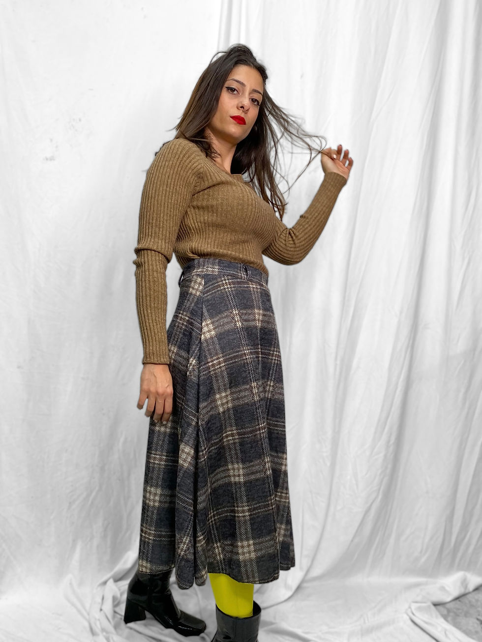 Thumbnail: VASUKI - Plaid Autumn Skirt