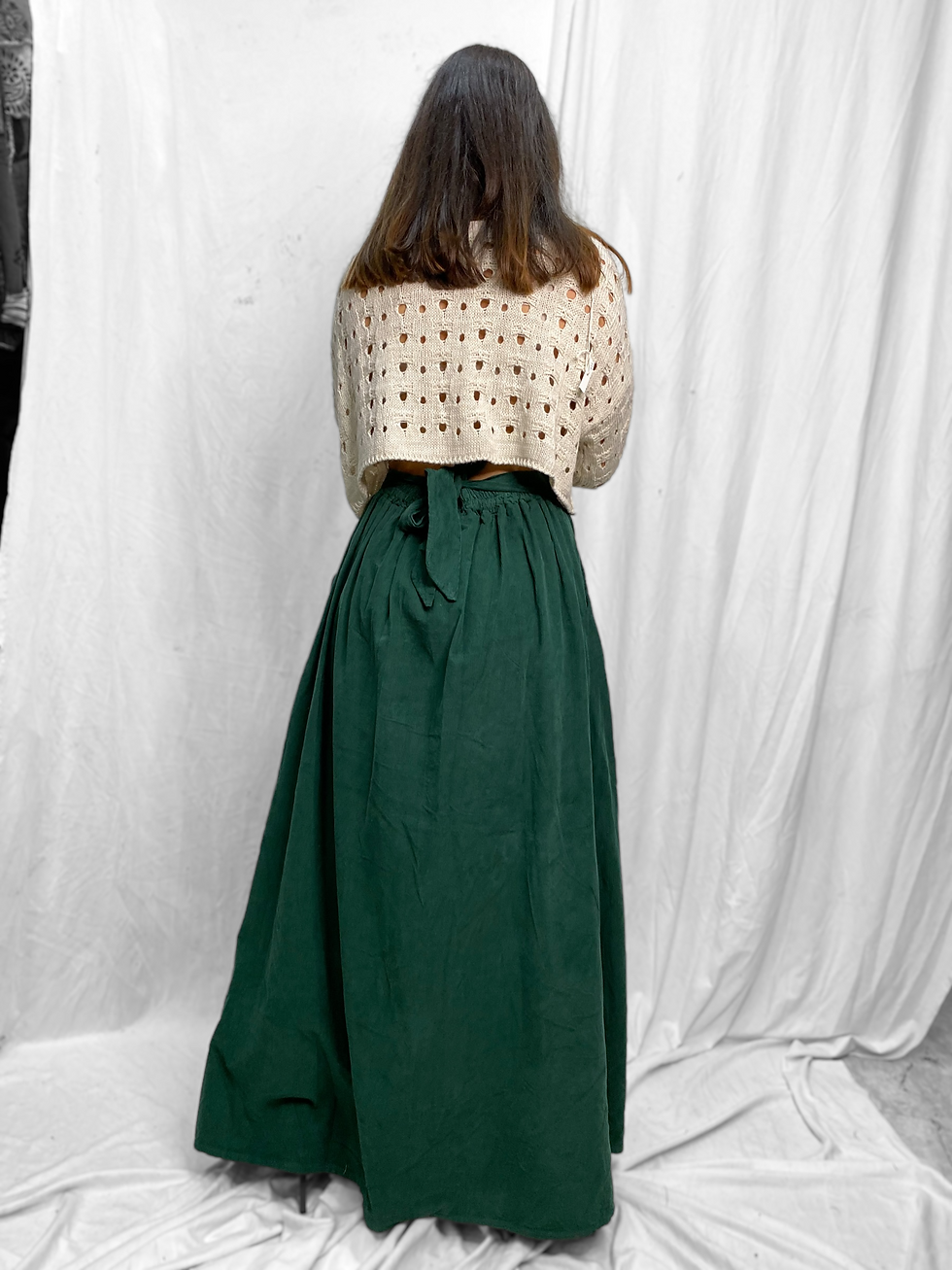 Thumbnail: AKANES - Corduroy Skirt with Decorative Buttons
