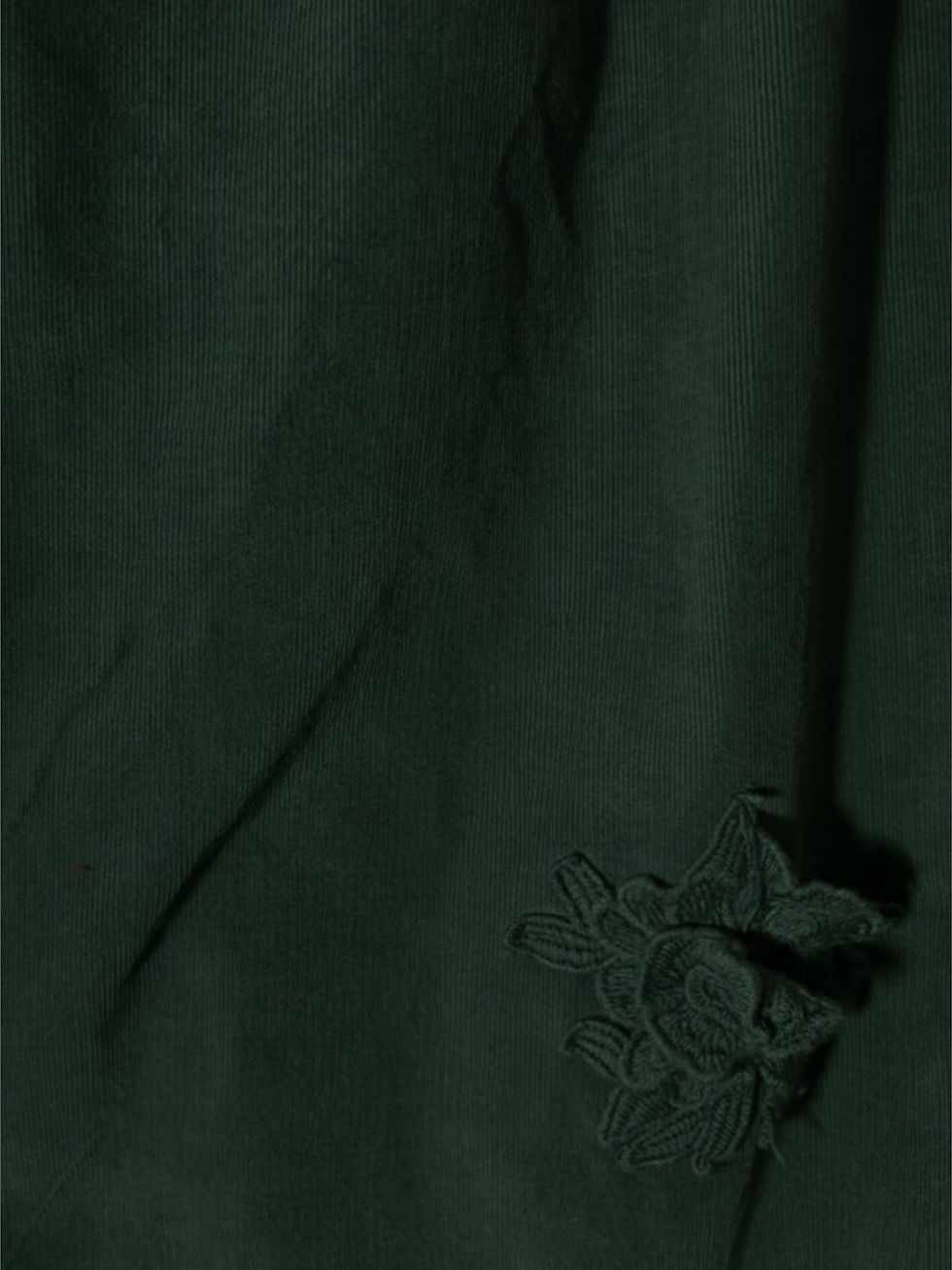 Μικρογραφία: Μακρυμάνικο Κοτλέ Φόρεμα με Μακό Κομμάτι και Απλικέ Λουλούδια