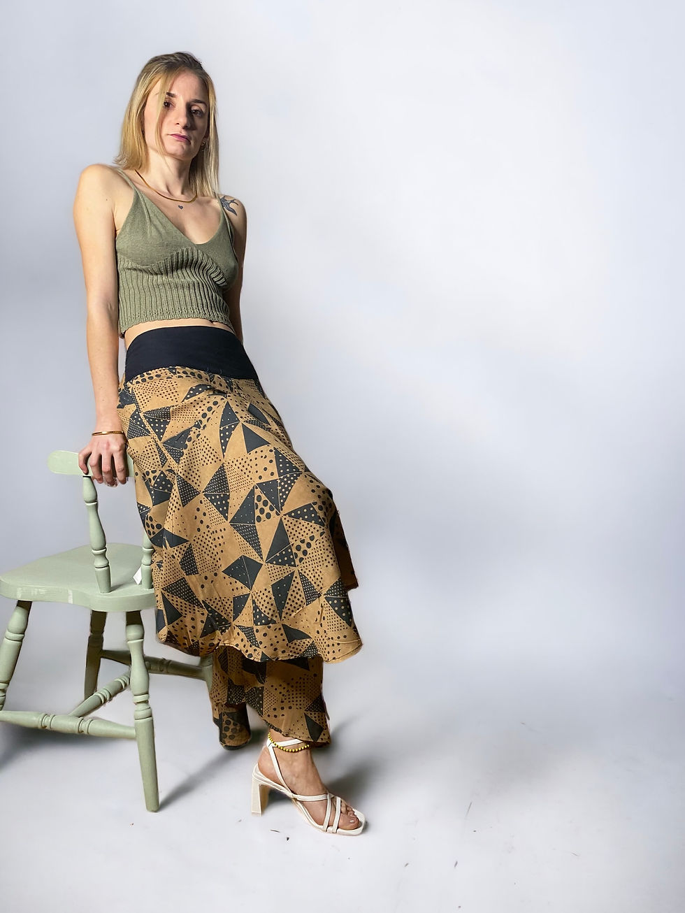 Thumbnail: FREEING - Trousers with Geometric Pattern and Wide Band