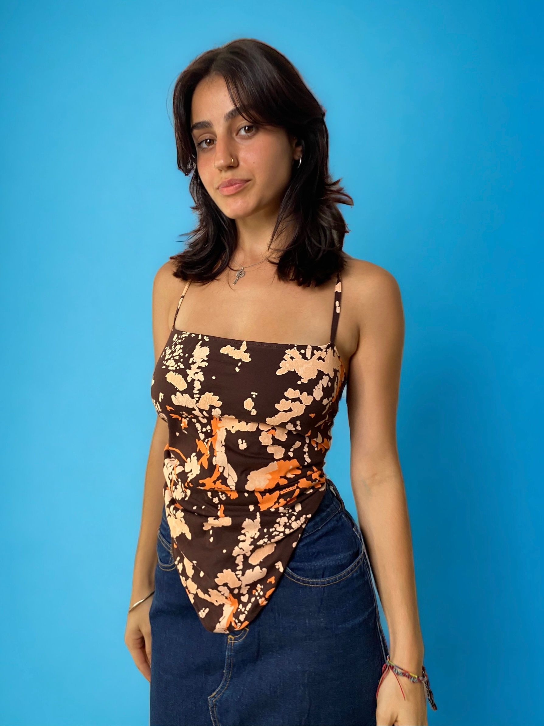 Wrap Top with Straps and Abstract Pattern. Perfect for all sizes