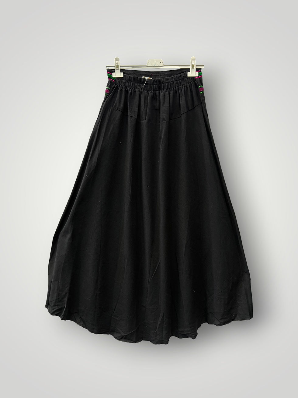 Thumbnail: Trousers with Handmade Embroidery and Elastic Waist